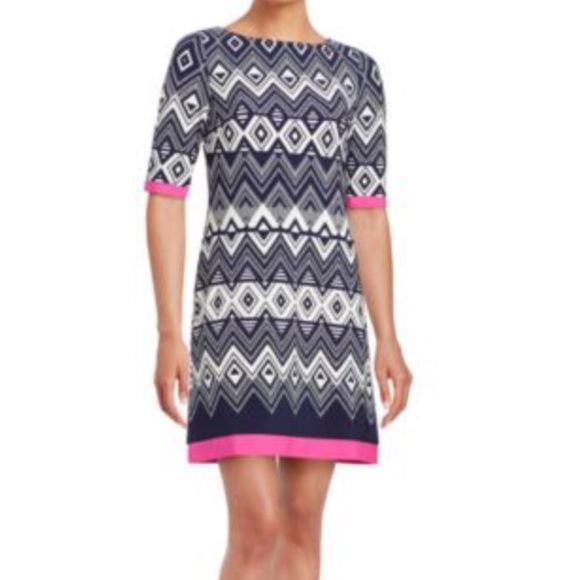 Eliza J Geometric Print Shift Dress